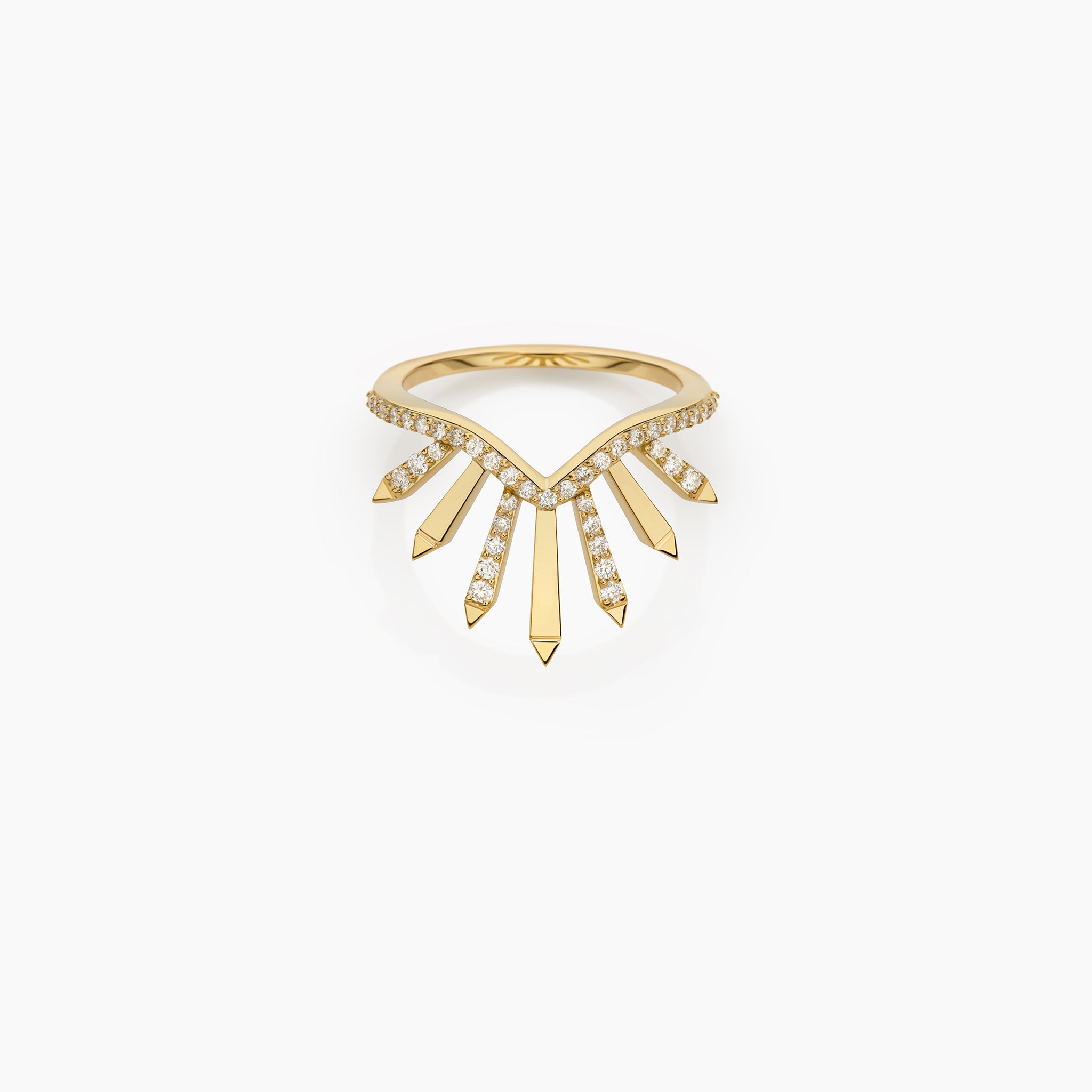 Yellow Gold Ring showcased against an off-white background.