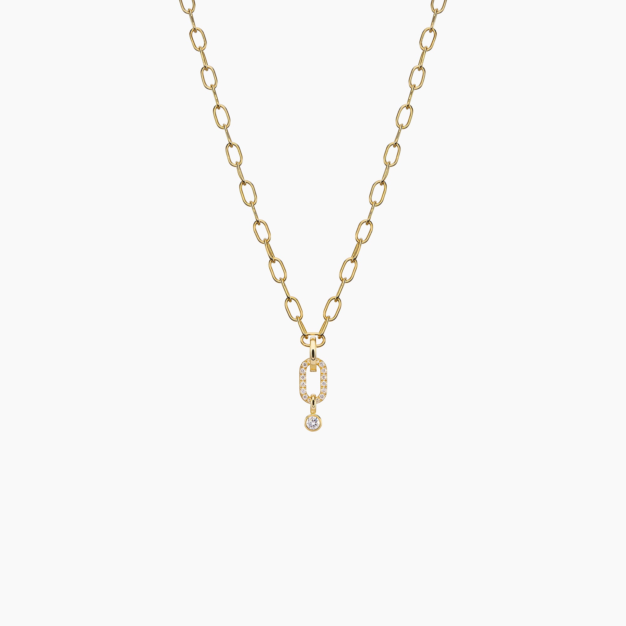 Convertible Horsebit Hoop link Pendant displayed on an off white background