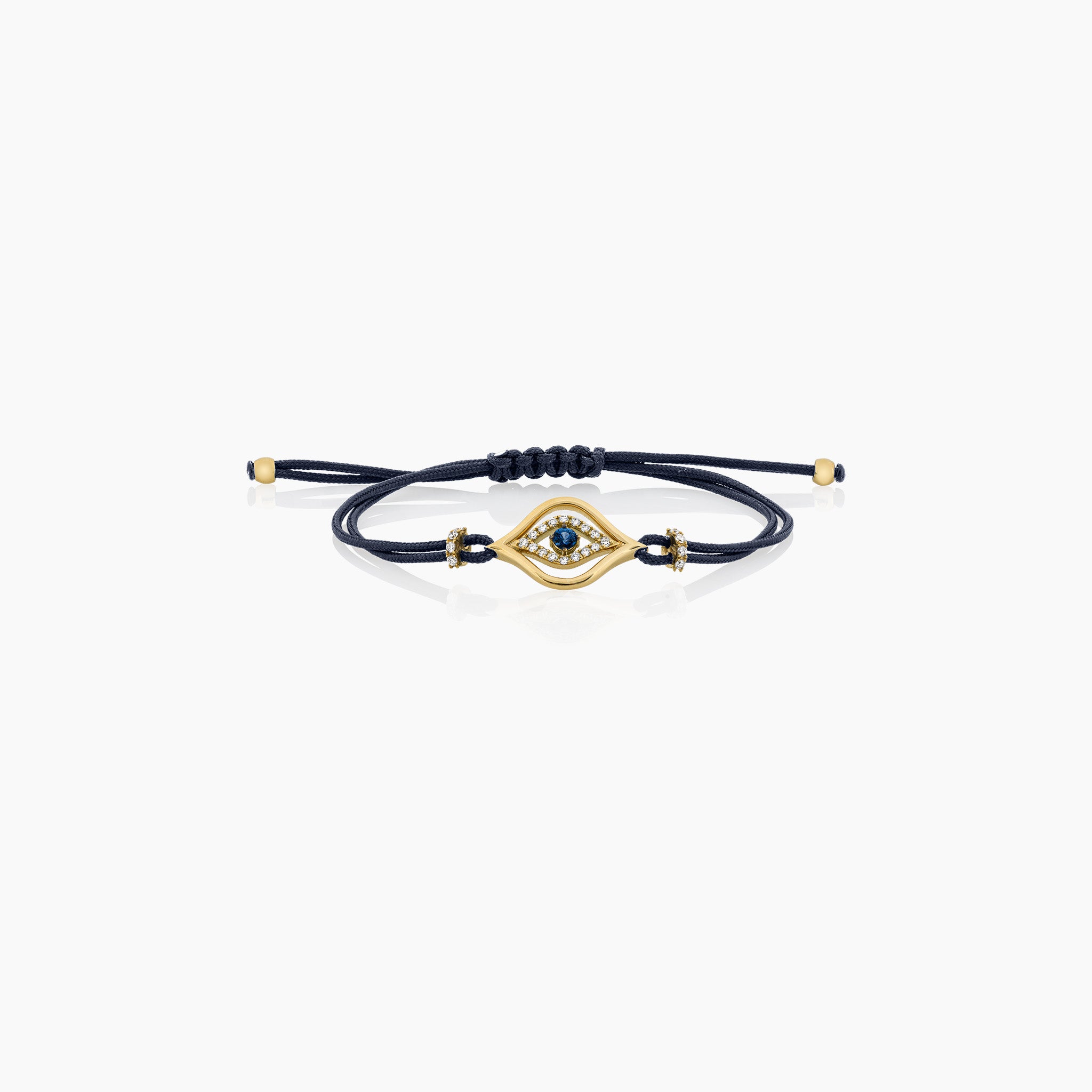 Sapphire Evil Eye Blue-Grey Cord Bracelet
