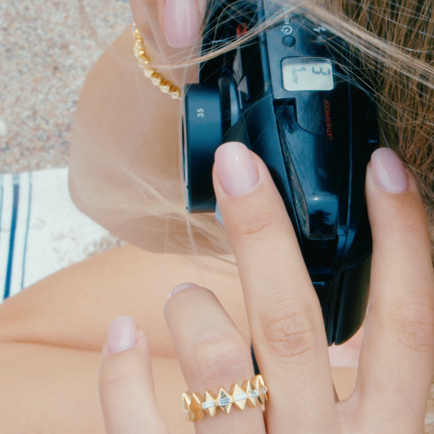 solidarity ring and bracelet on model