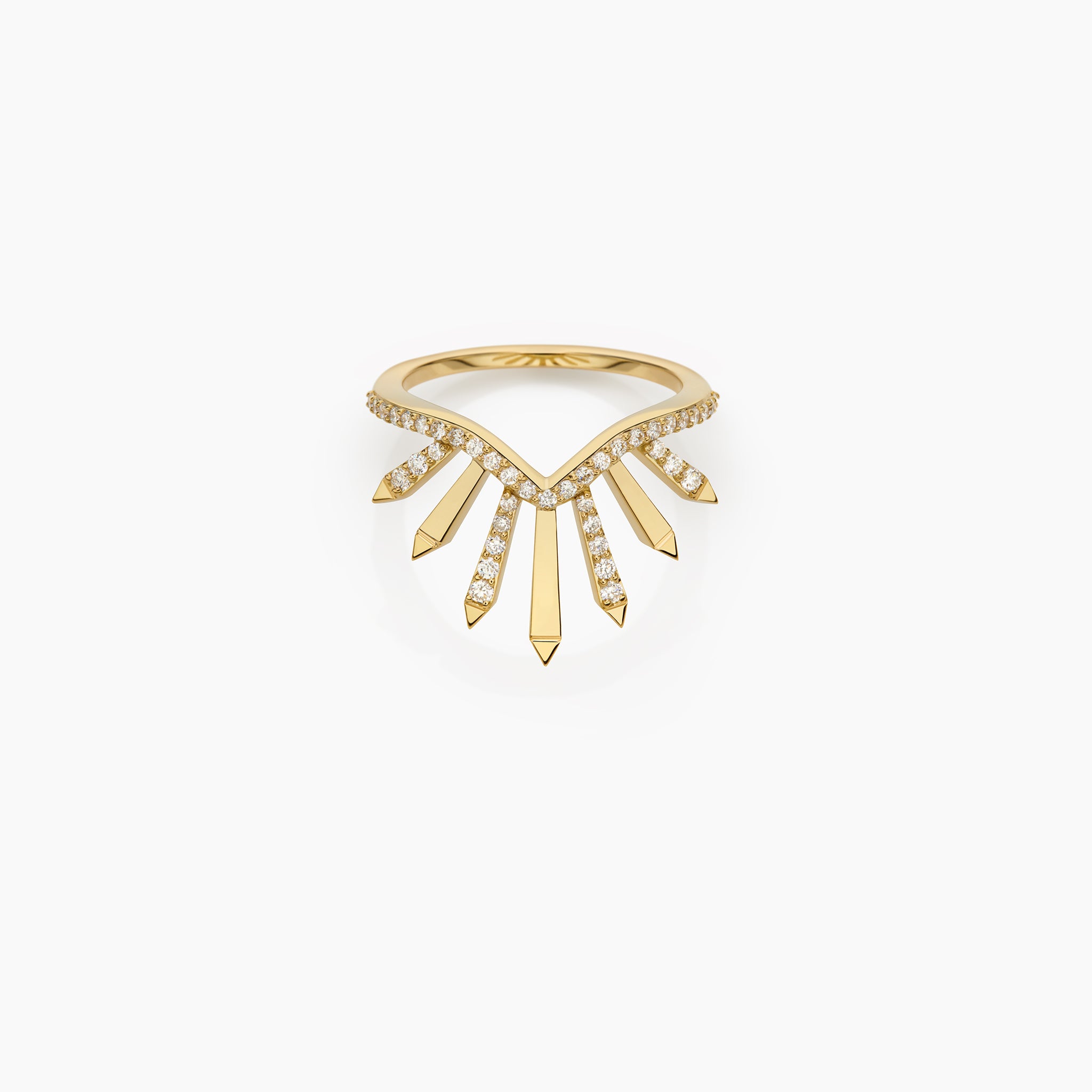 Yellow Gold Ring showcased against an off-white background.