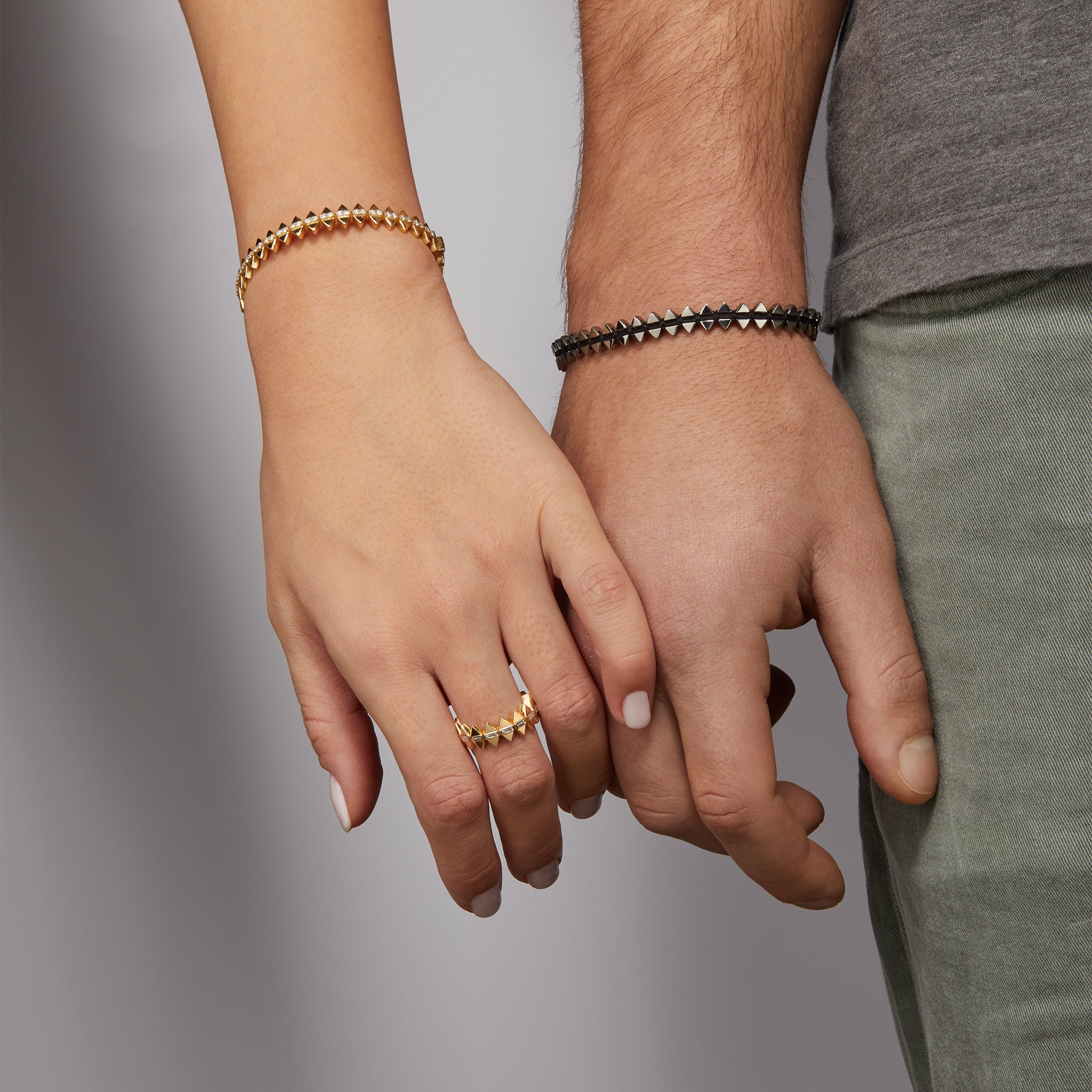 Anchor Bracelet paired with solidarity on two hand models