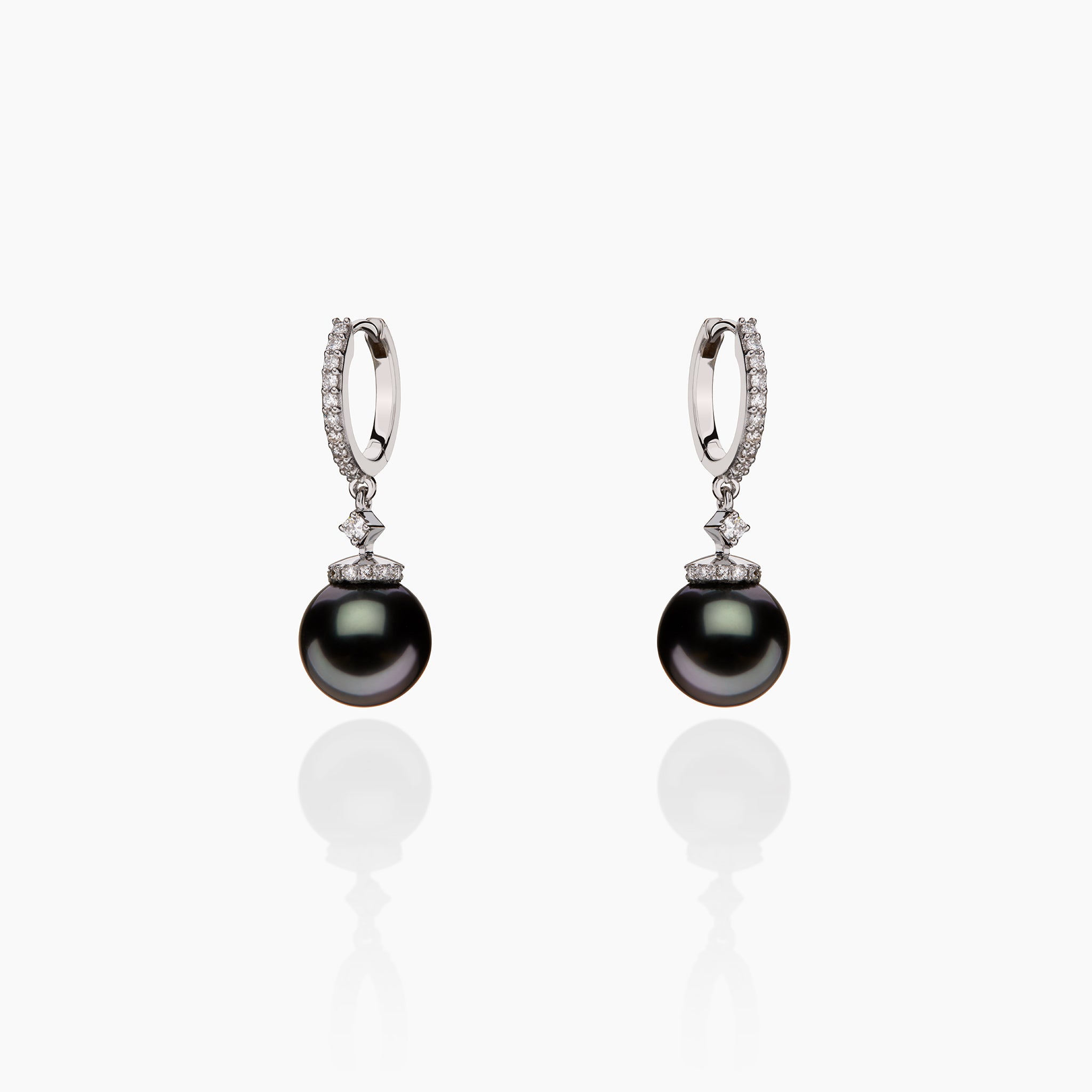 Black-lip Pearl & Diamond Gypset Hoop Earrings