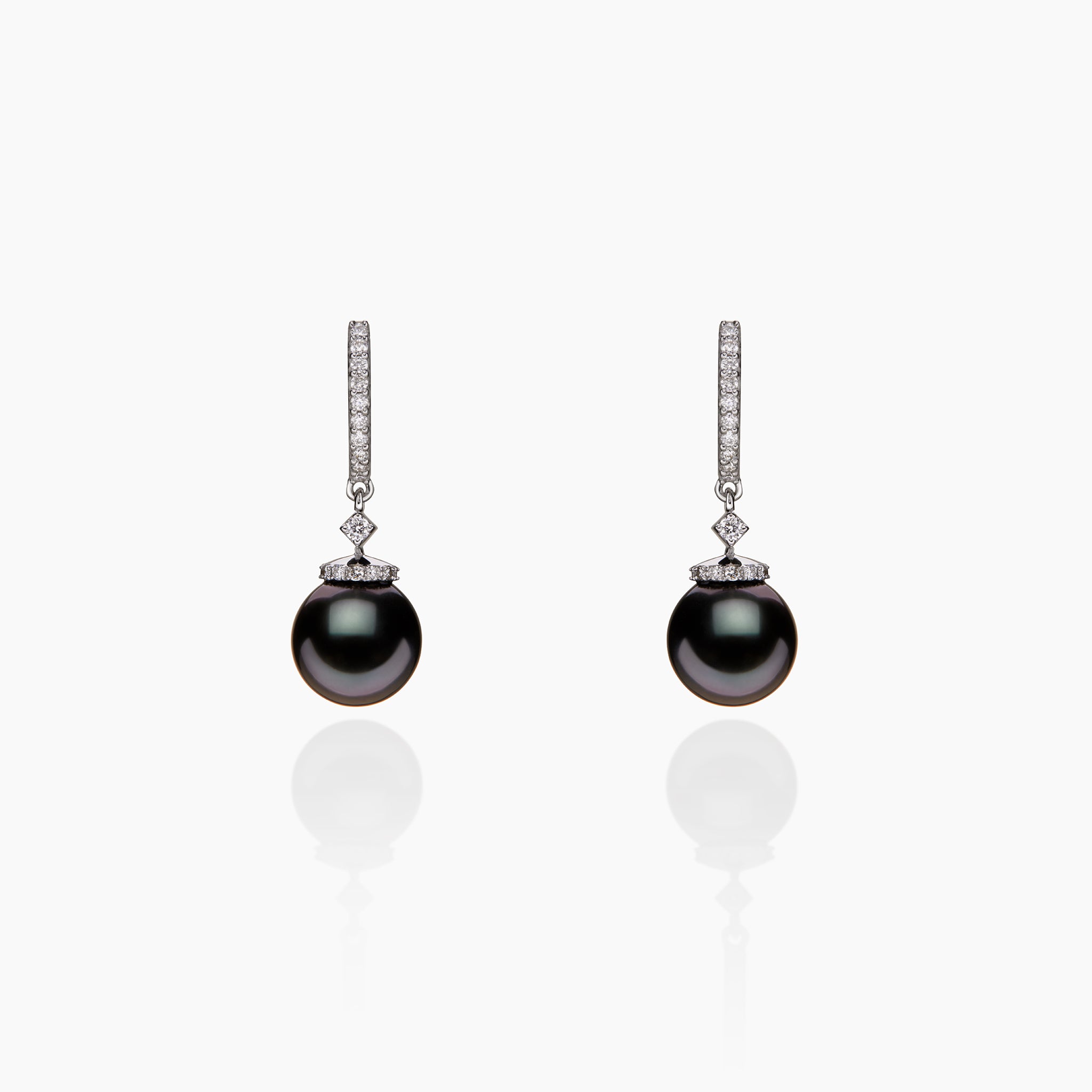 Black-lip Pearl & Diamond Gypset Hoop Earrings