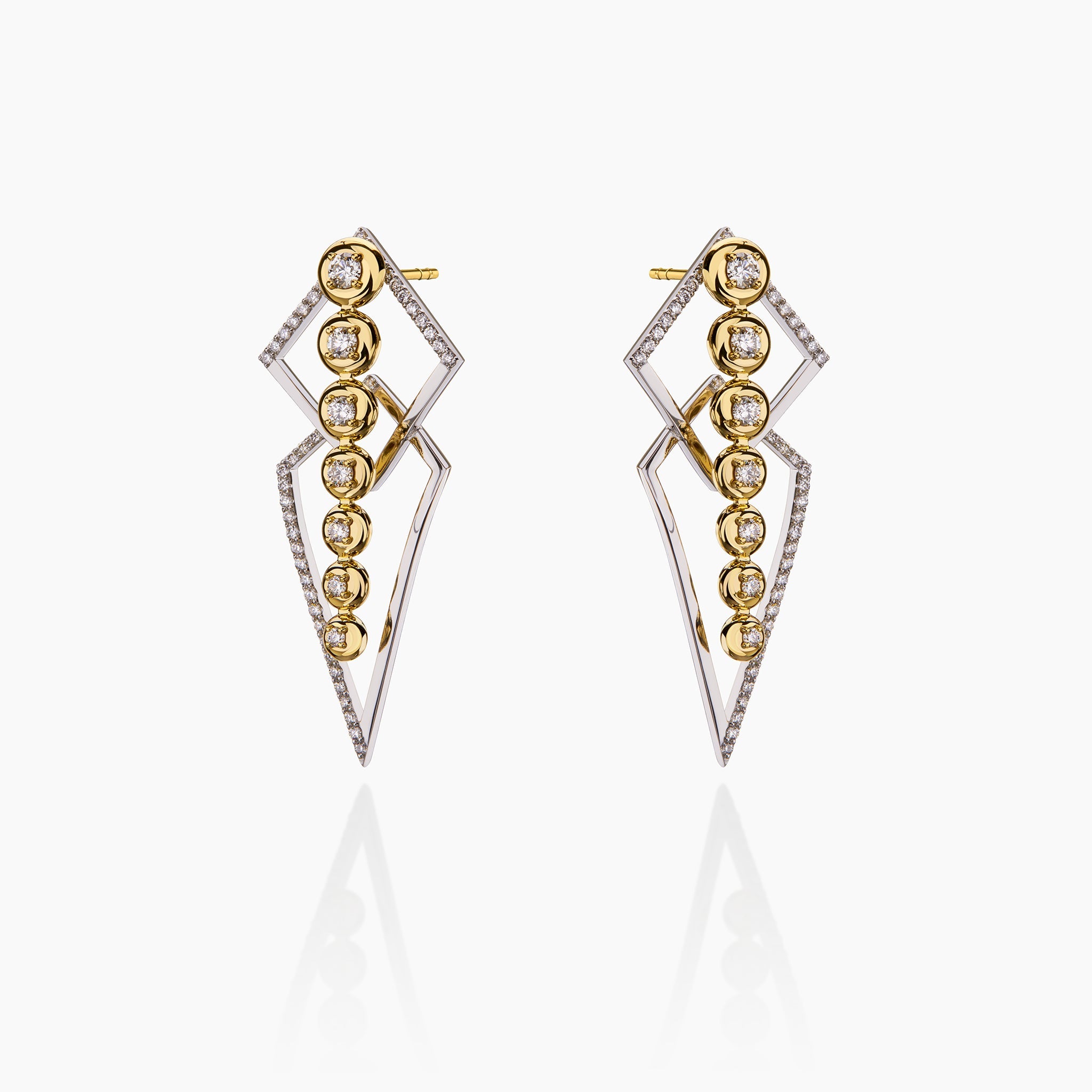 Thunder and Star Trail earrings displayed against an off-white background.