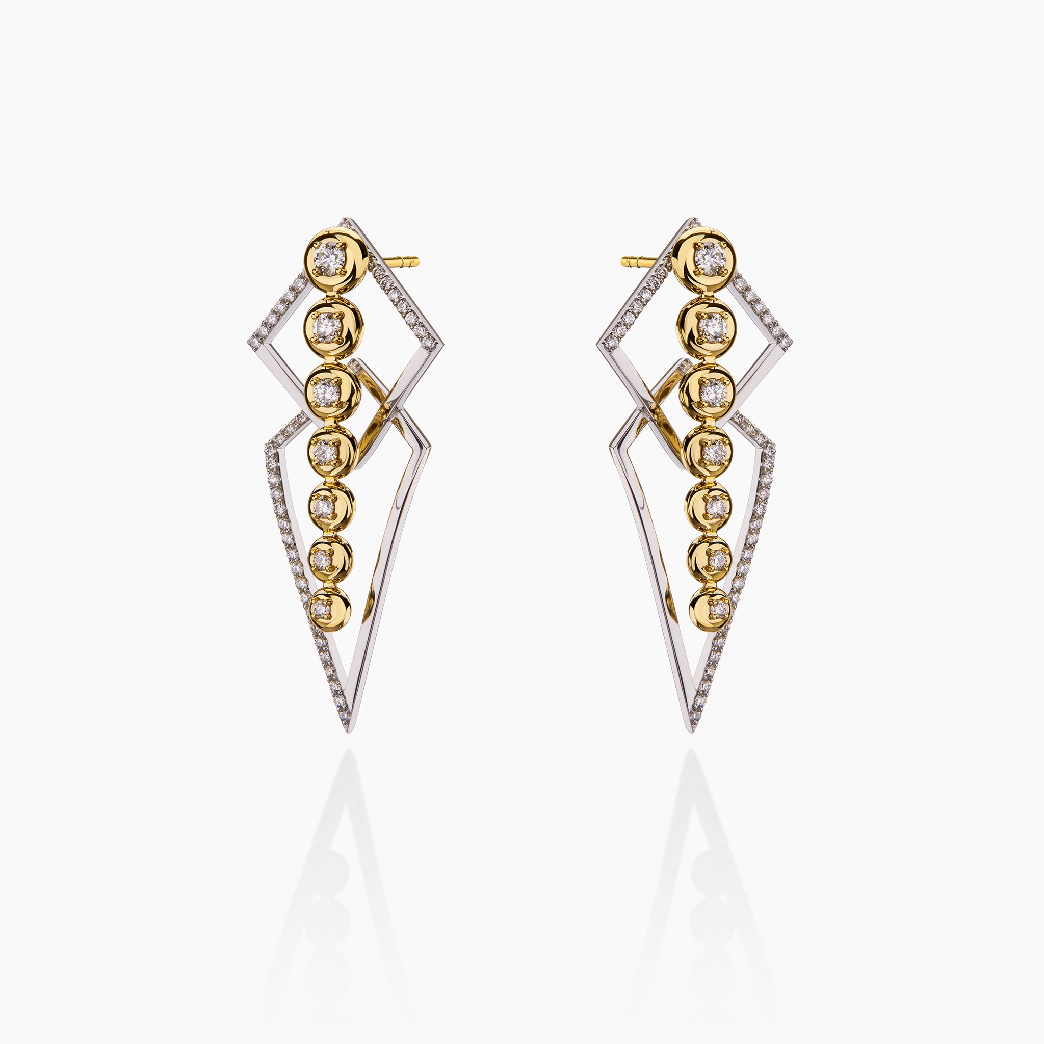 Thunder and Star Trail earrings displayed against an off-white background.