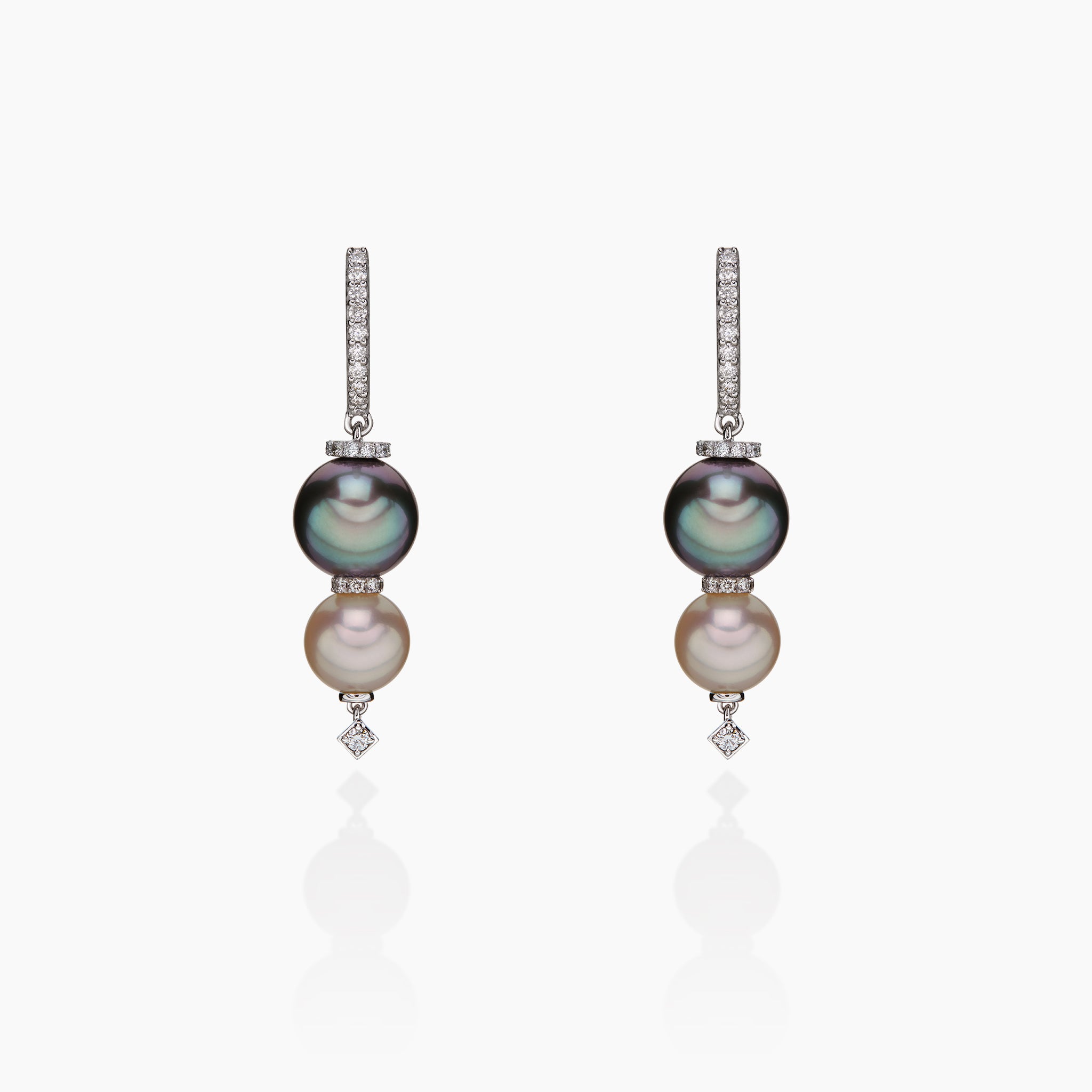 Pearl & Diamond Gypset Hoop Earrings