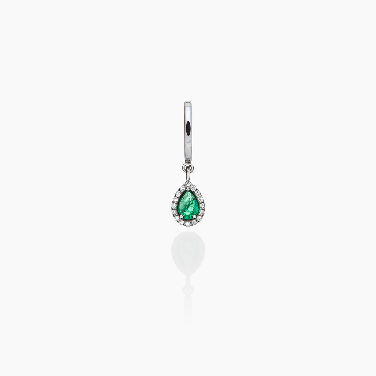 Single Emerald Drop Earring