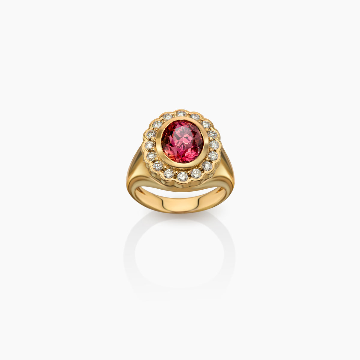 Orangy Pink Tourmaline Heirloom Ring